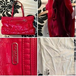 Coach Poppy liquid red purse